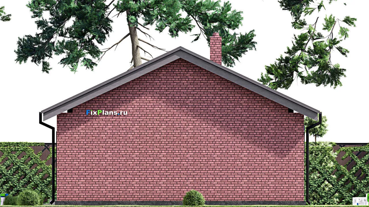 Проект бани F-15110 с сауной, большой комнатой отдыха и котельной из газобетона до 100 м²